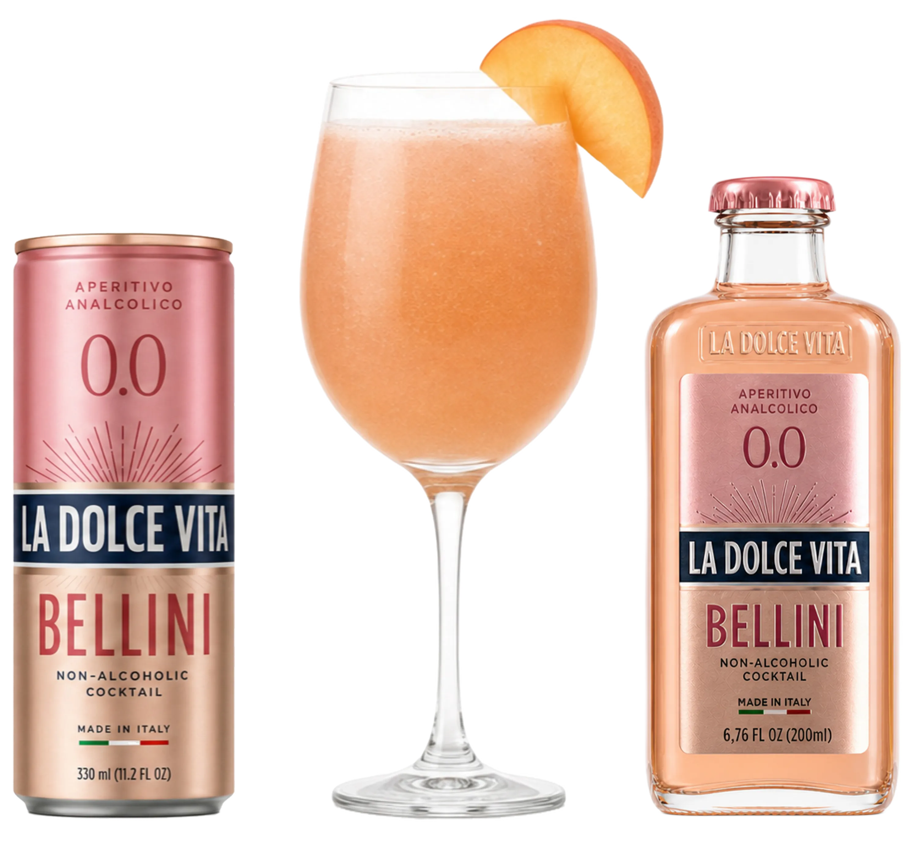Bellini can and cocktail